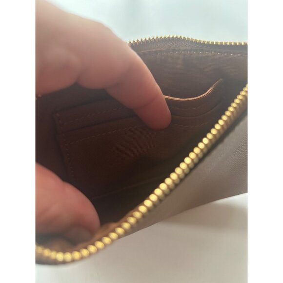 Coach Zip Wristlet Pebbled Leather Saddle - Picture 12 of 12